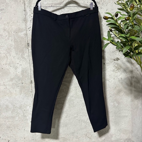 Mario Serrani Pants - Mario Serrani Italy black High Compact Knit Legging Slimming Modern Fit Pants
